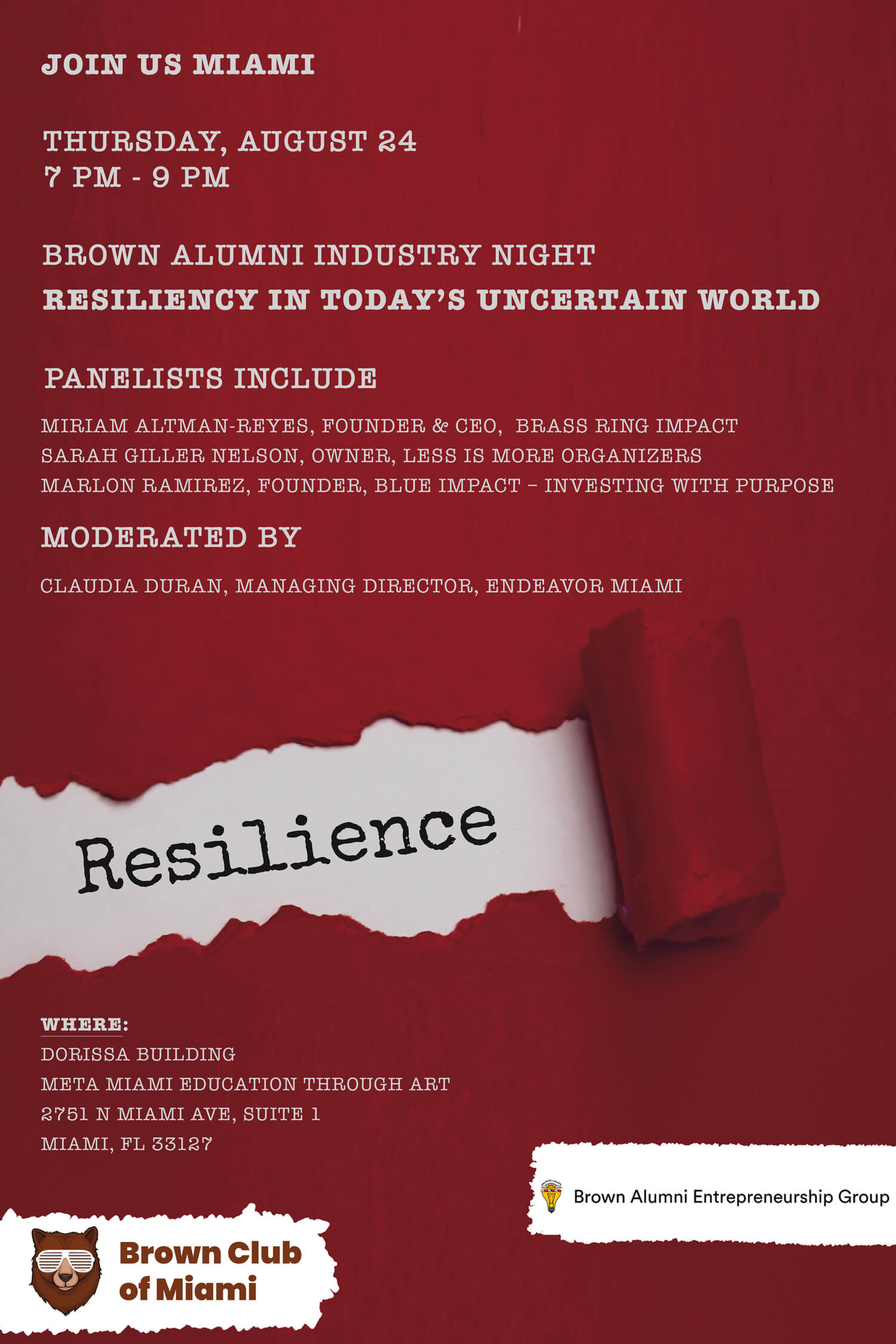 Entrepreneurship Industry Night: Resiliency in Today's Uncertain World